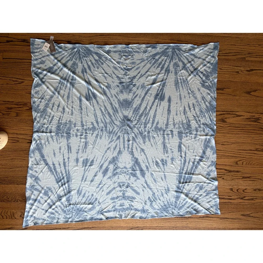 Pure Jill J. Jill Tie-Dye Cotton Square Scarf Pale Blue One Size 235731‎ NEW
